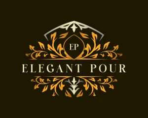 Elegant Botanical Crest logo design