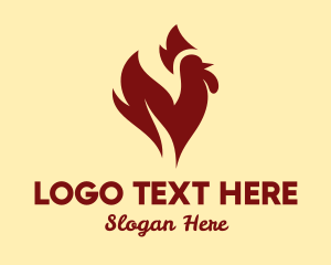 Farm Animal - Flame Chicken Rooster logo design