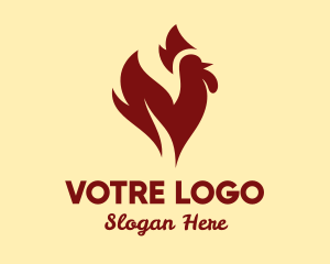 Flame Chicken Rooster Logo