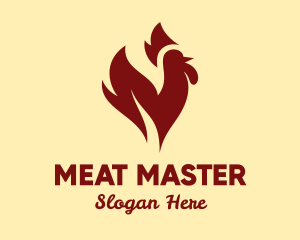 Flame Chicken Rooster logo design