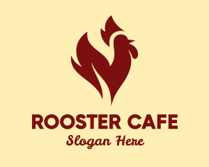 Flame Chicken Rooster logo design