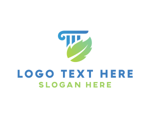 Court House - Leaf Law Column logo design
