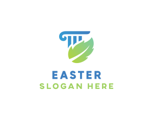 Vegan - Leaf Law Column logo design