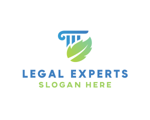 Law - Leaf Law Column logo design