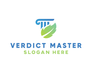 Judge - Leaf Law Column logo design