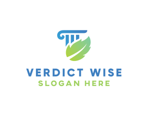 Judge - Leaf Law Column logo design
