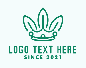 Outline - Leaf Royal Crown logo design