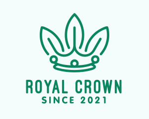 Leaf Royal Crown  logo design