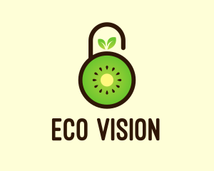 Kiwi Eco Lock  logo design