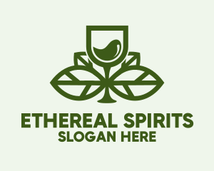 Spirits - Organic Wine Glass Liquor logo design