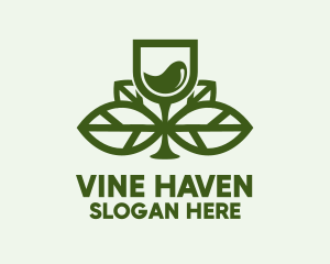 Organic Wine Glass Liquor logo design