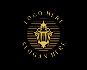 Antique Lamp Lantern logo design