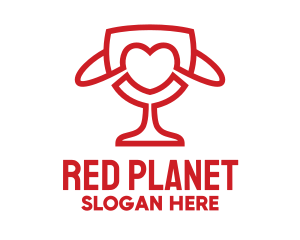 Red Trophy Heart logo design