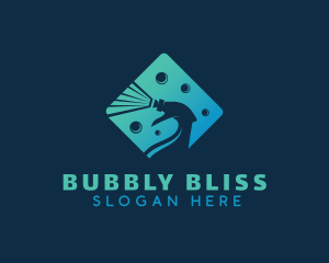 Bubble Spray Cleaning logo design