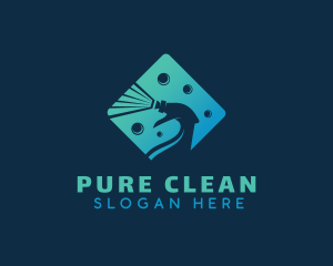 Bubble Spray Cleaning logo design