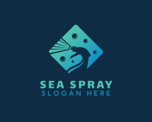 Bubble Spray Cleaning logo design