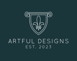 Medieval Fleur De Lis Insignia logo design