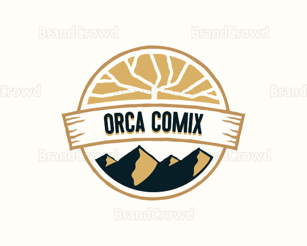 Mountain Hiking Travel Logo