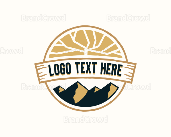 Mountain Hiking Travel Logo