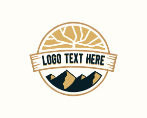 Mountain Hiking Travel Logo