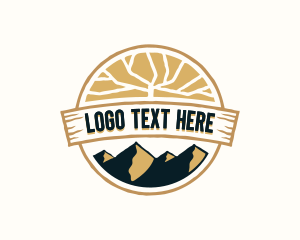 Camper - Mountain Hiking Travel logo design