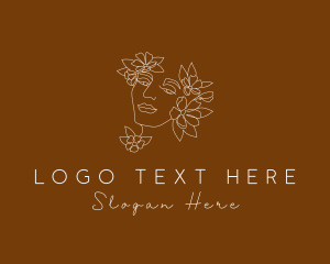 Floral Woman Facial Clinic logo design