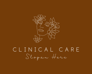 Floral Woman Facial Clinic logo design