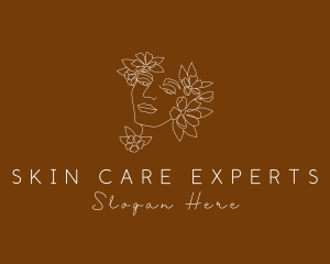 Floral Woman Facial Clinic logo design