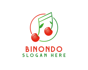 Musical Cherry Fruit Logo