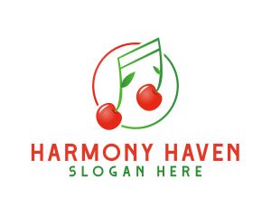 Harmony - Musical Cherry Fruit logo design