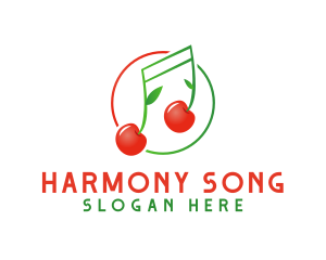 Musical Cherry Fruit logo design