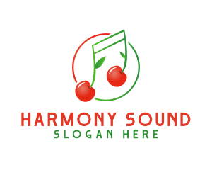 Musical Cherry Fruit logo design