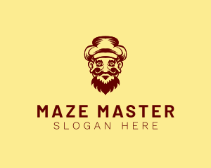 Mustache Hat Man logo design