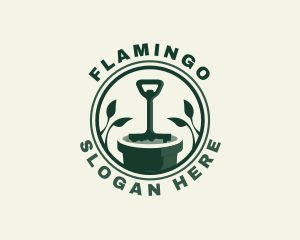 Shovel Planting Gardening Logo