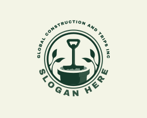 Shovel Planting Gardening Logo