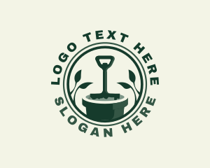 Lawn - Shovel Planting Gardening logo design