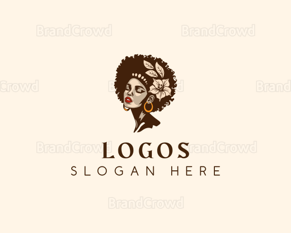 Afro Woman Beauty Logo