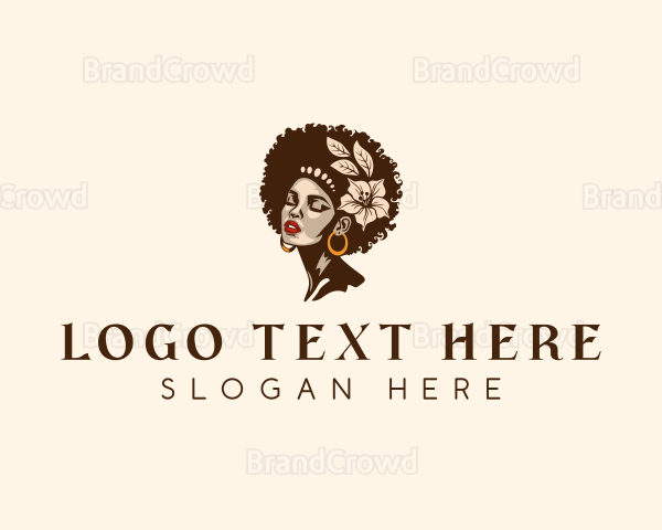 Afro Woman Beauty Logo