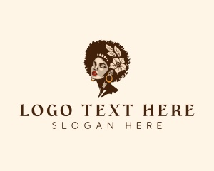 Cosmetic - Afro Woman Beauty logo design