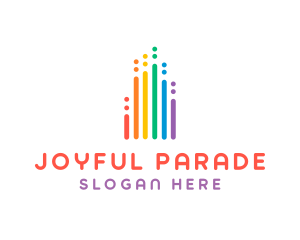 Parade - DJ Rainbow Music Audio logo design