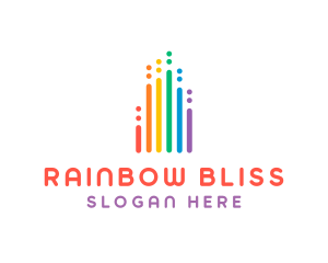 DJ Rainbow Music Audio logo design