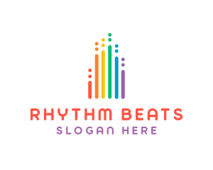 Edm - DJ Rainbow Music Audio logo design