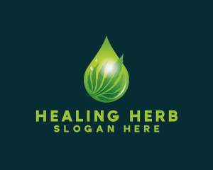 Herb Cannabis Droplet  logo design