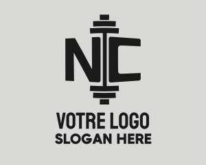 Cn - Barbell N & C logo design