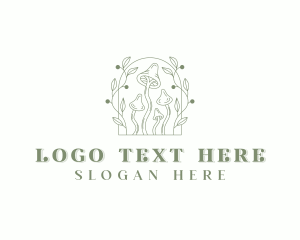 Therapeutic - Fungus Organic Shrooms logo design