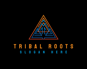 Triangle Tribal Pyramid logo design