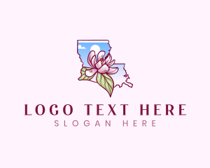 Red Clover - Magnolia Flower Louisiana logo design