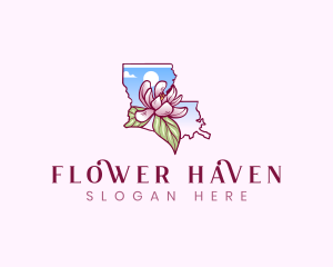  Magnolia Flower Louisiana logo design