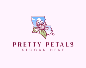  Magnolia Flower Louisiana logo design