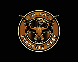 Pterodactyl Flying Dinosaur logo design